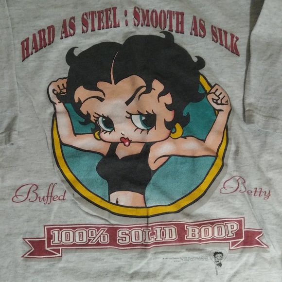 Vintage Buffed Betty Boop 100% Solid Boop T-Shirt - Picture 3 of 8